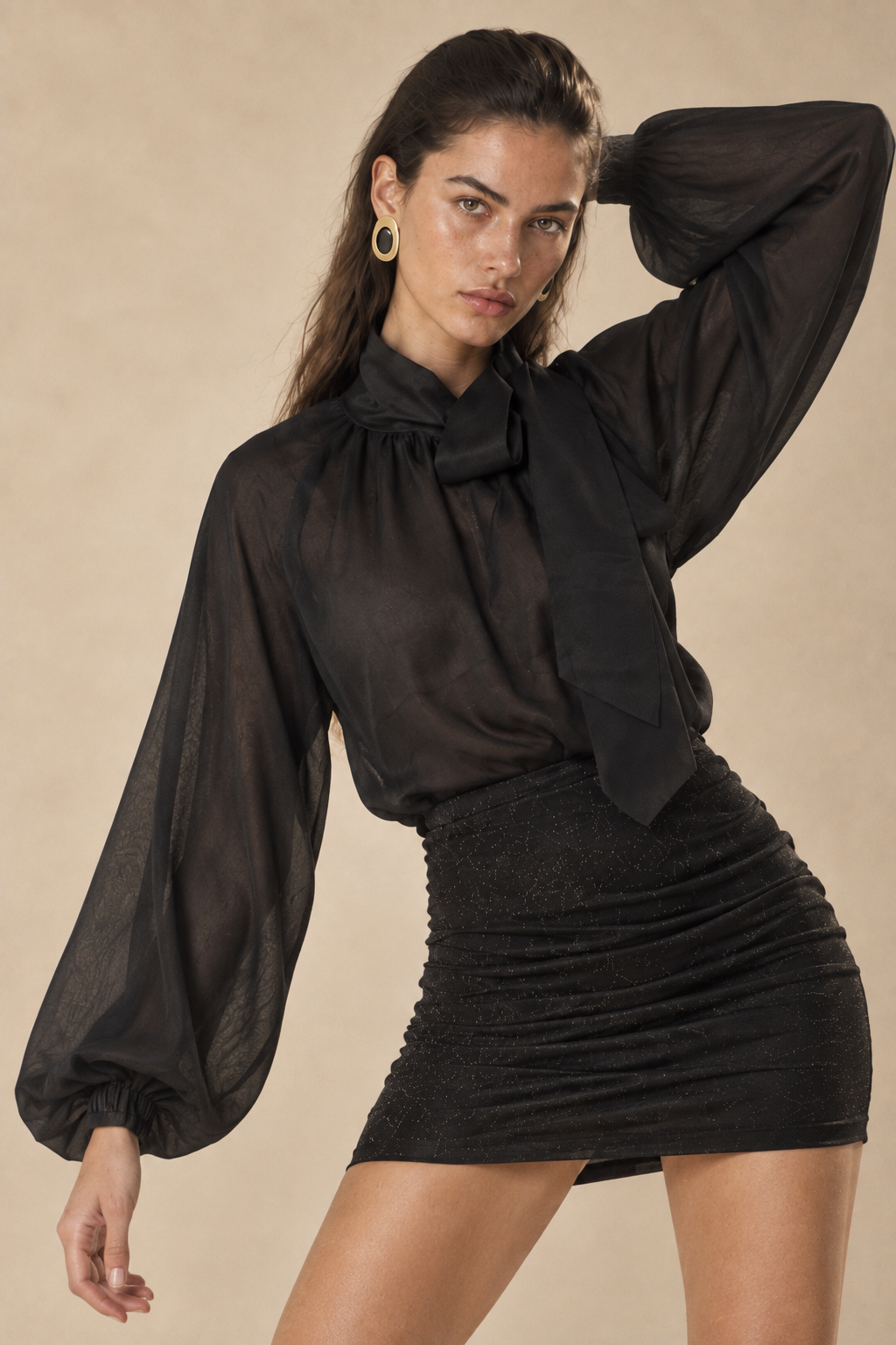 Черна риза NOELLE