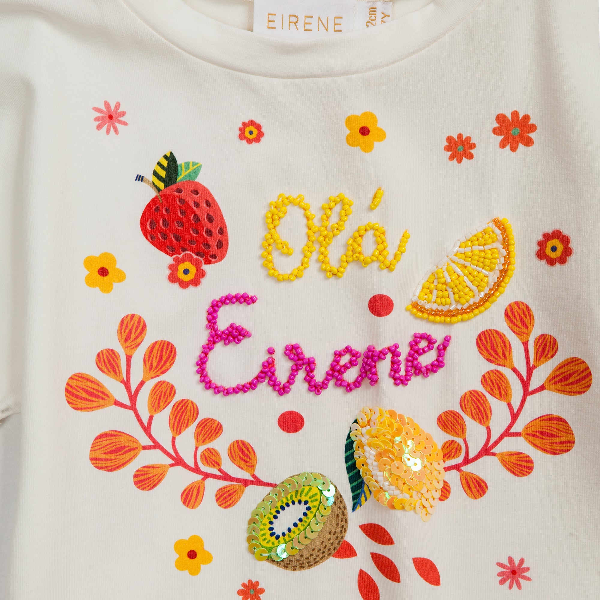Тениска Olá EIRENE с ръчно изработени украси